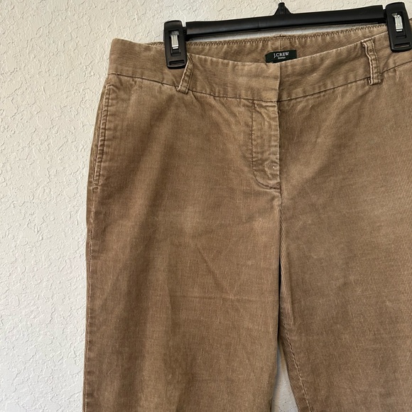 J. Crew Brown Corduroy Straight Leg Pants, Classic Fit Cotton Trousers Size 10 - Picture 2 of 5